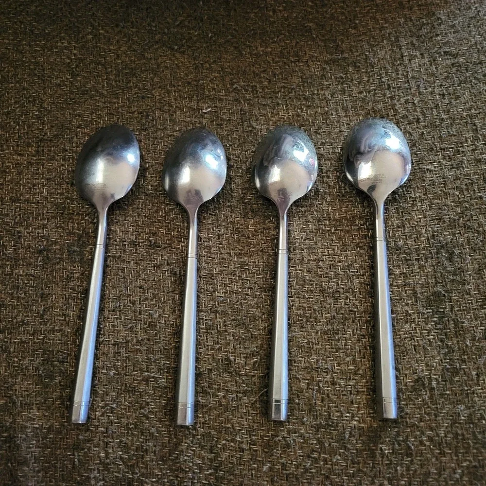 Hampton Silversmiths Stainless China 028‎ Teaspoons Set of 4 Silverware Flatware